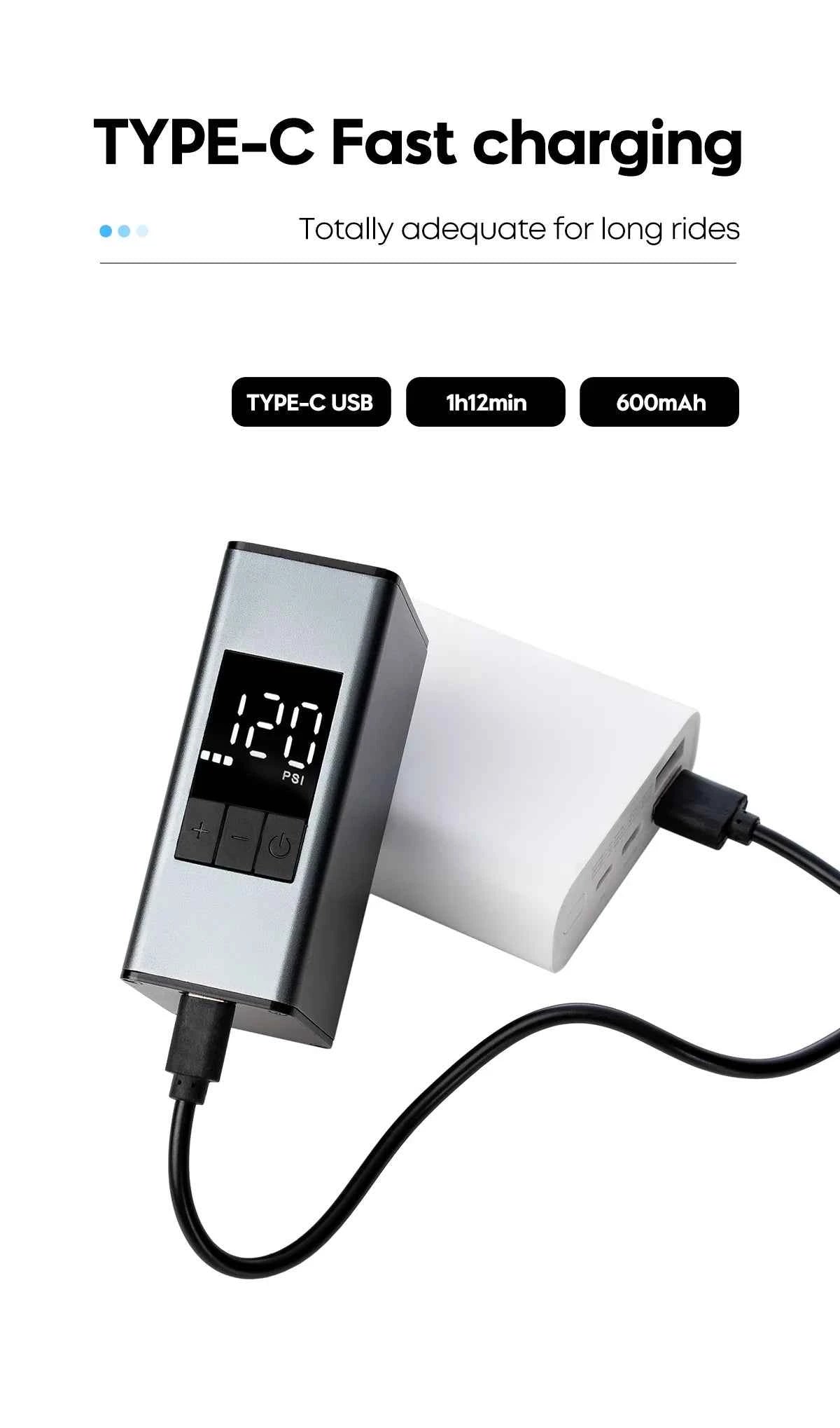 150 PSl Bike Air Electric Pump CYCLAMI A3 MAX Real-time Data Display Portable Pocket Auto MINI Tire Inflator For Bicycle Car
