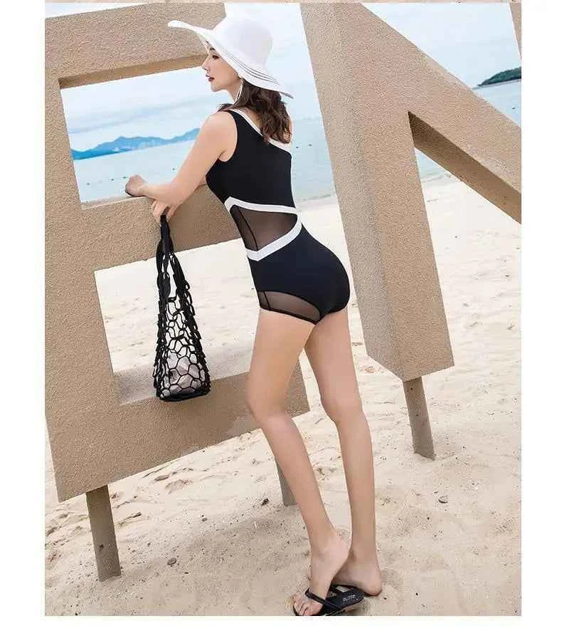 Summer 2025 New Conservative Professional Sports Belly-covering and Slimming Ins Style Hot Spring Fashion One-piece Swimsuit