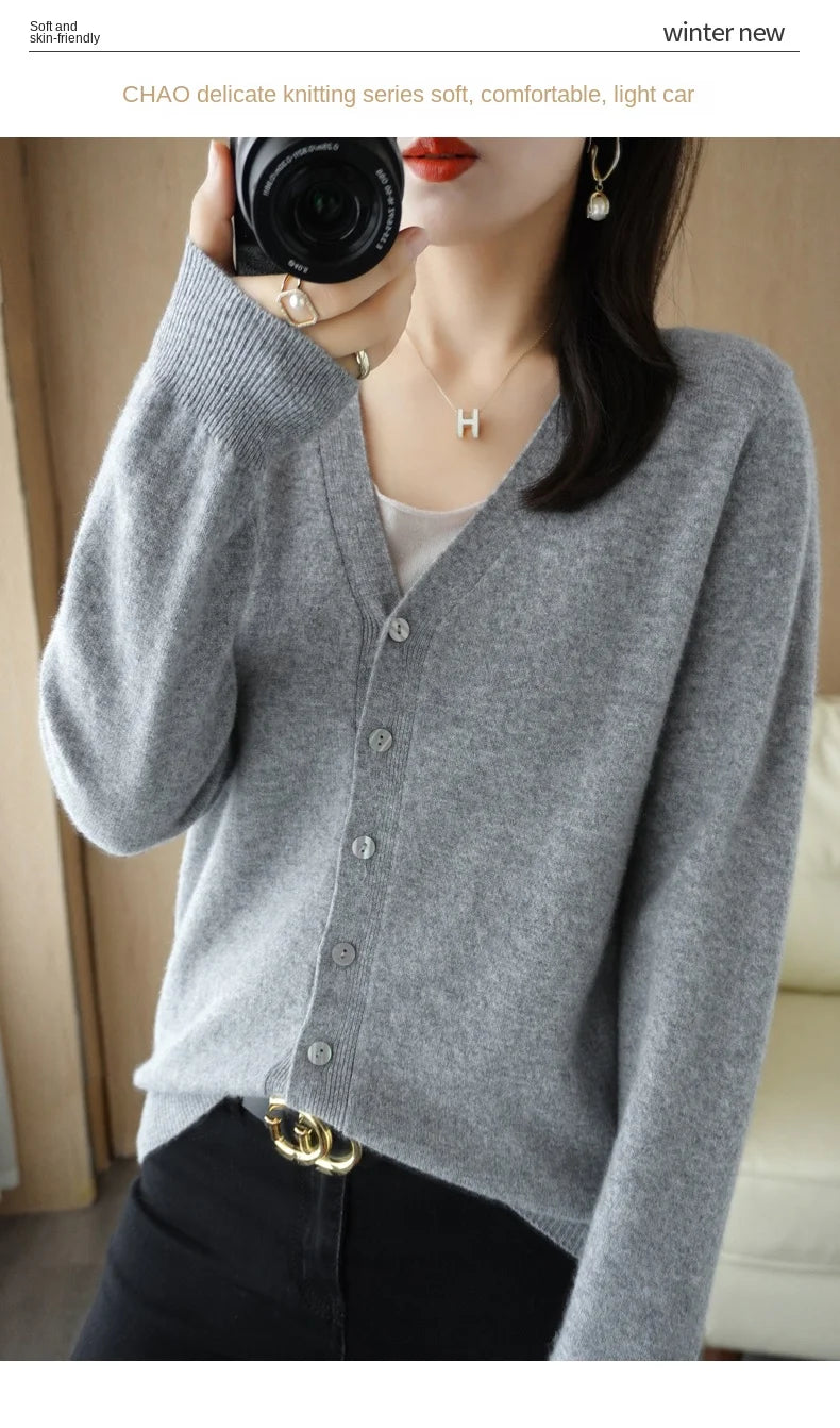 Women Cardigans 2025 Autumn Winter Single Breasted Knitwears Long Sleeve Warm Knit Cardigan Korean Fashion Spring casual Sweater