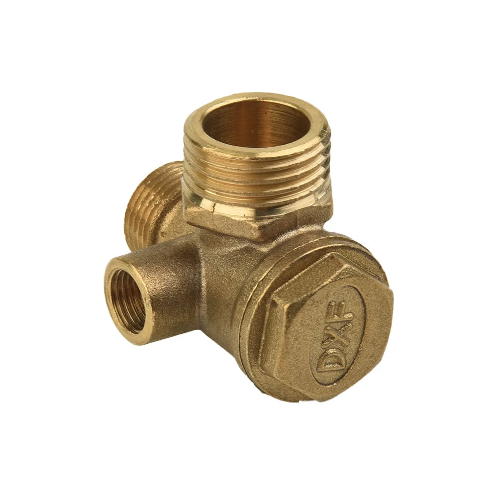 G1/2 3-Port Air Compressor Check Valve Connect Pipe Fittings Check Valve Connector Air Compressor Replacement Pneumatic Parts