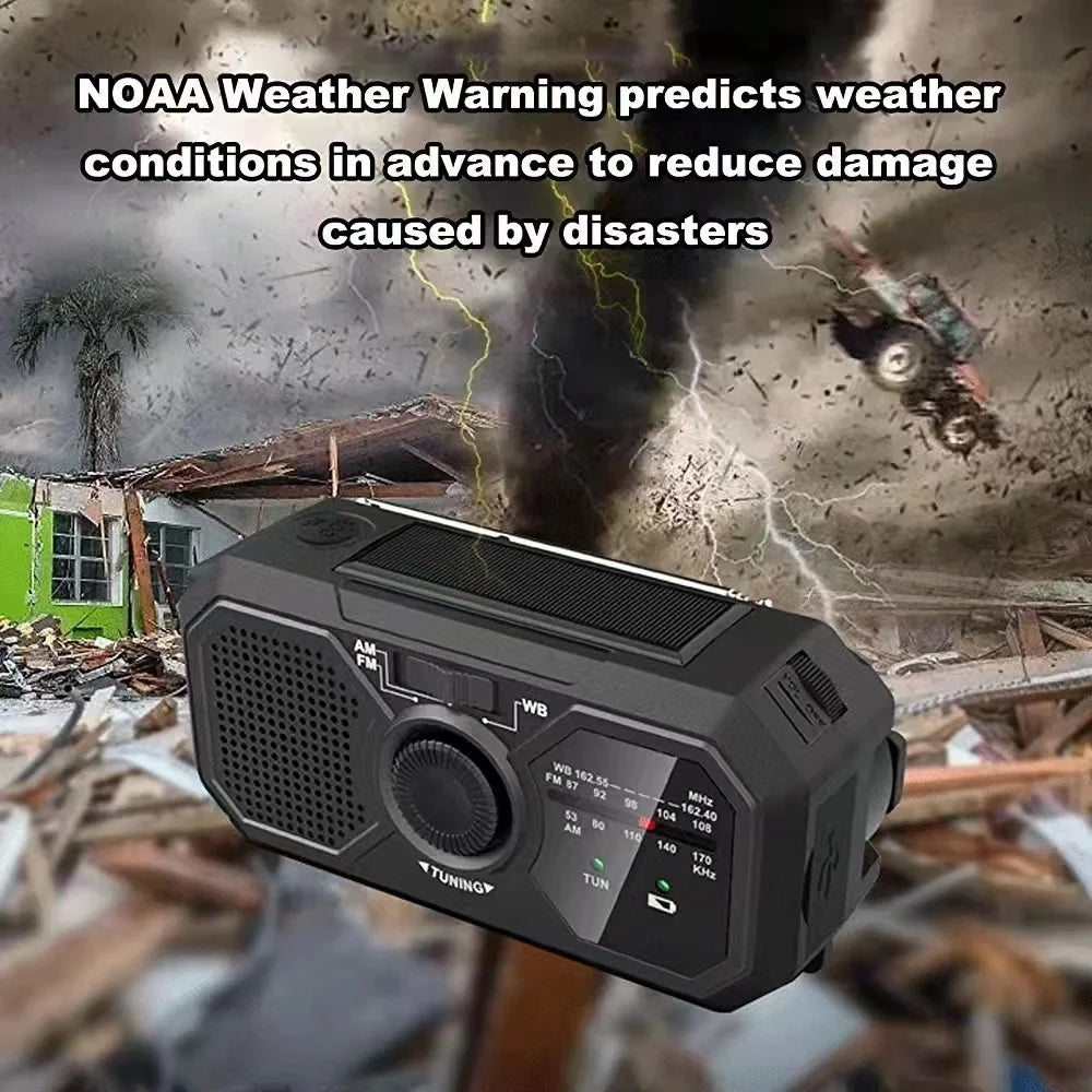 Portable Emergency AM/FM Radio – Crank, Solar, Power Bank