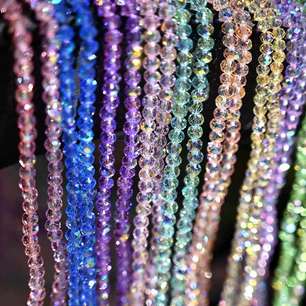 1 Strand 4MM Artificial Crystal Glass Beads Round AB Clear Faceted Loose Spacer Bead for Jewelry Making DIY Bracelet Necklace