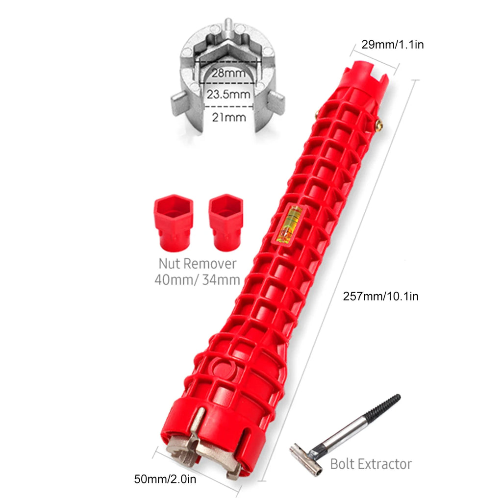 Faucet and Sink Wrench 8 in 1 Multifunctional Wrench Tool with Nut Remover & Bolt Extractor Double-head Plumbing Wrench Quick