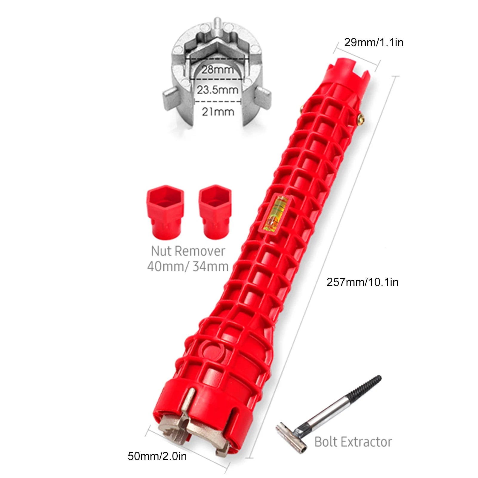 Faucet and Sink Wrench 8 in 1 Multifunctional Wrench Tool with Nut Remover & Bolt Extractor Double-head Plumbing Wrench Quick