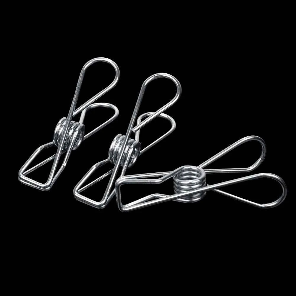 5CM 6CM Stainless Steel Clips 10/20/40 Clothes Pins Pegs Holders Clothing Clamps Sealing Clip Household Multipurpose Clothespin
