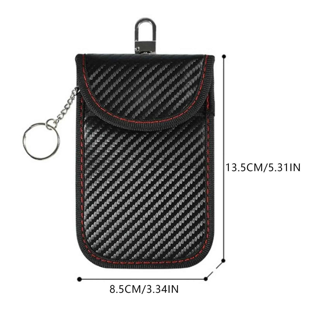 Faraday Bag for Key Fob Cage Protector Car RFID Signal Blocking Key Fob Protector Anti-Theft Pouch Double-Layers of Carbon Fiber
