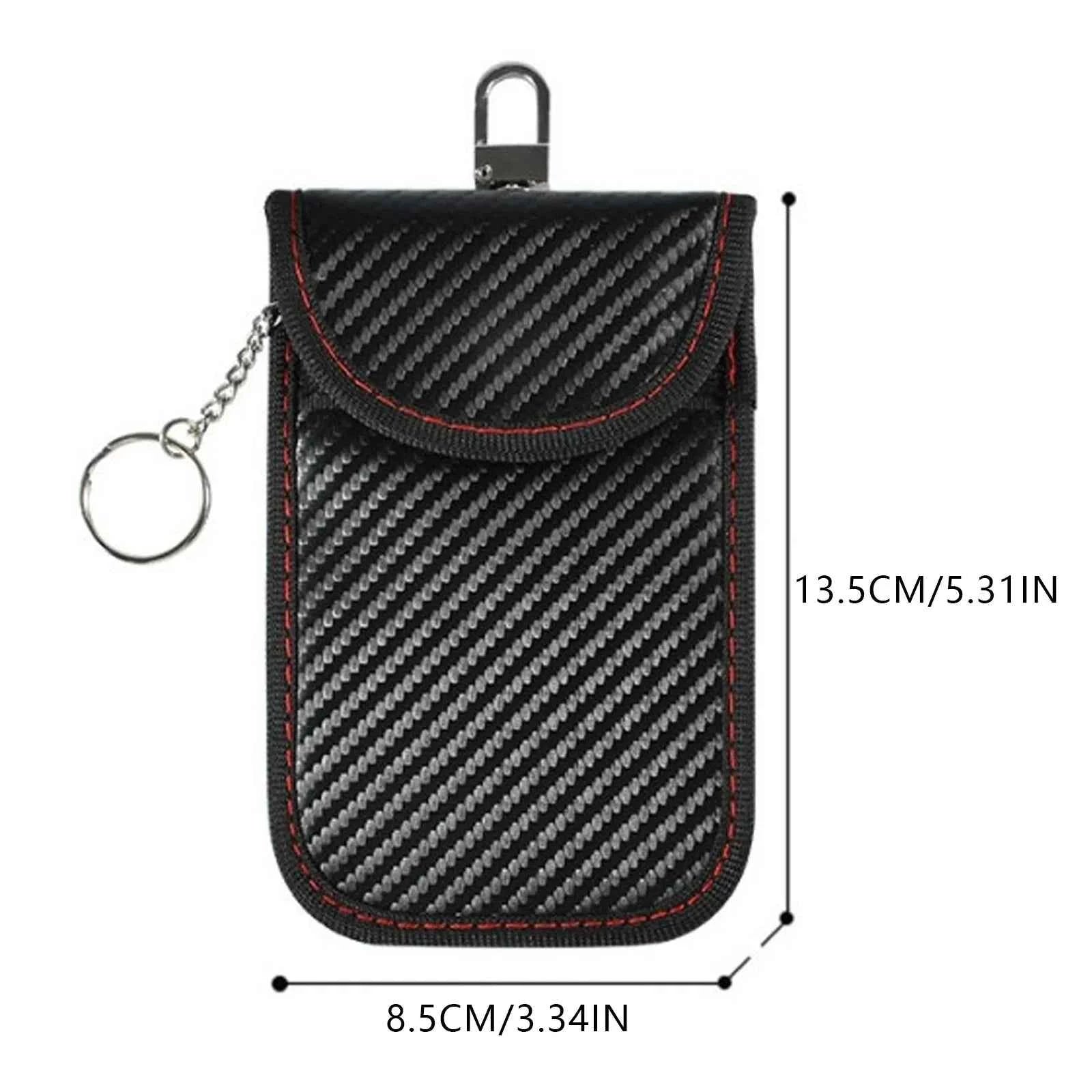 Faraday Bag for Key Fob Cage Protector Car RFID Signal Blocking Key Fob Protector Anti-Theft Pouch Double-Layers of Carbon Fiber