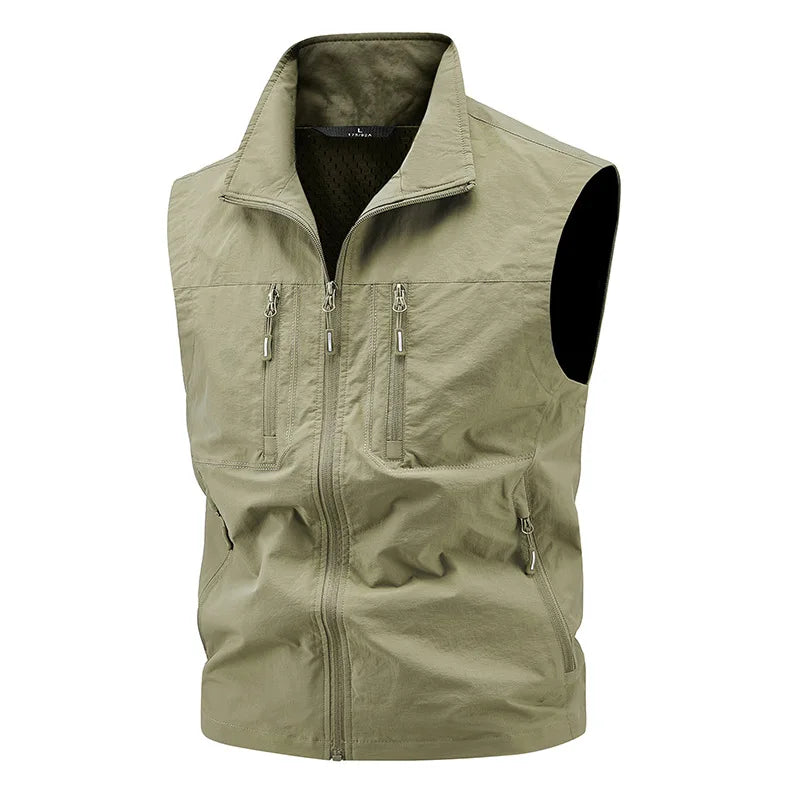 2026 New Waistcoat Men Middle-Aged Outdoor Fishing Summer Vest Casual Thin Tooling Waistcoat Large Size 5XL Vest