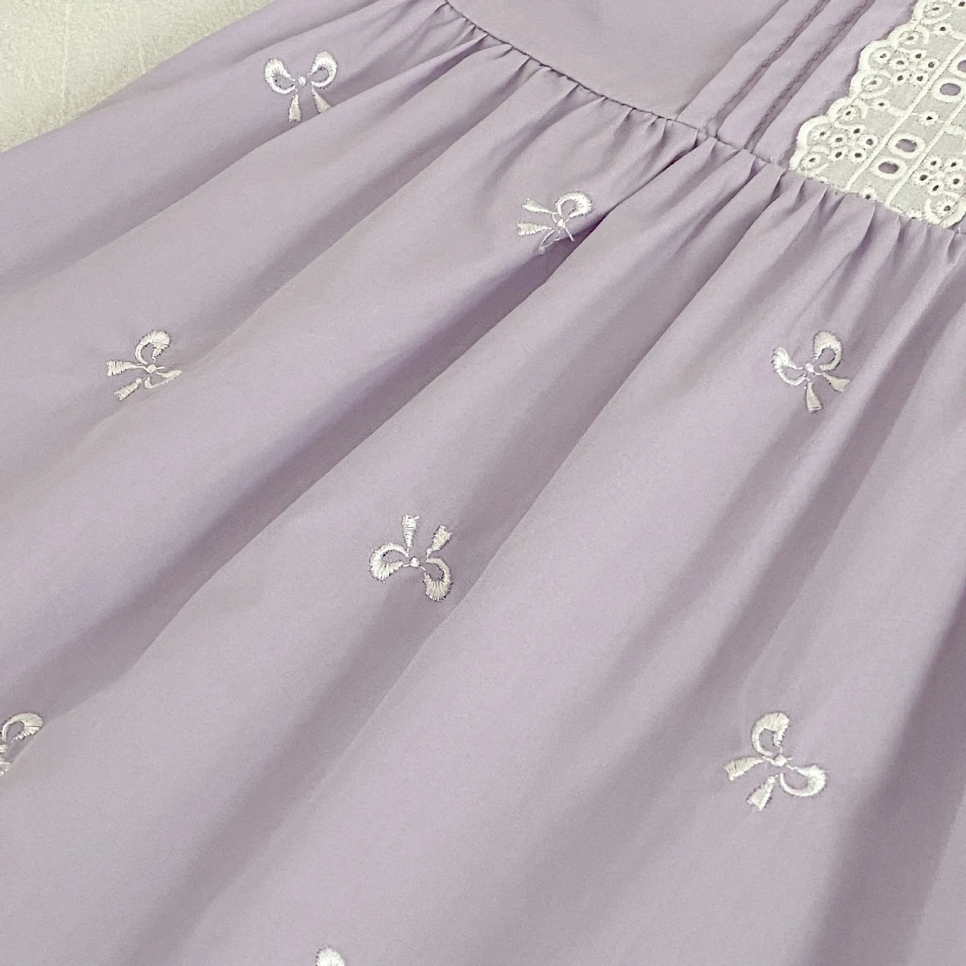 2026 New Summer Sister Clothing 2-6Yrs Kids Princess Flutter Sleeved Dresses Cotton Embroidery Baby Birthday Party Dress