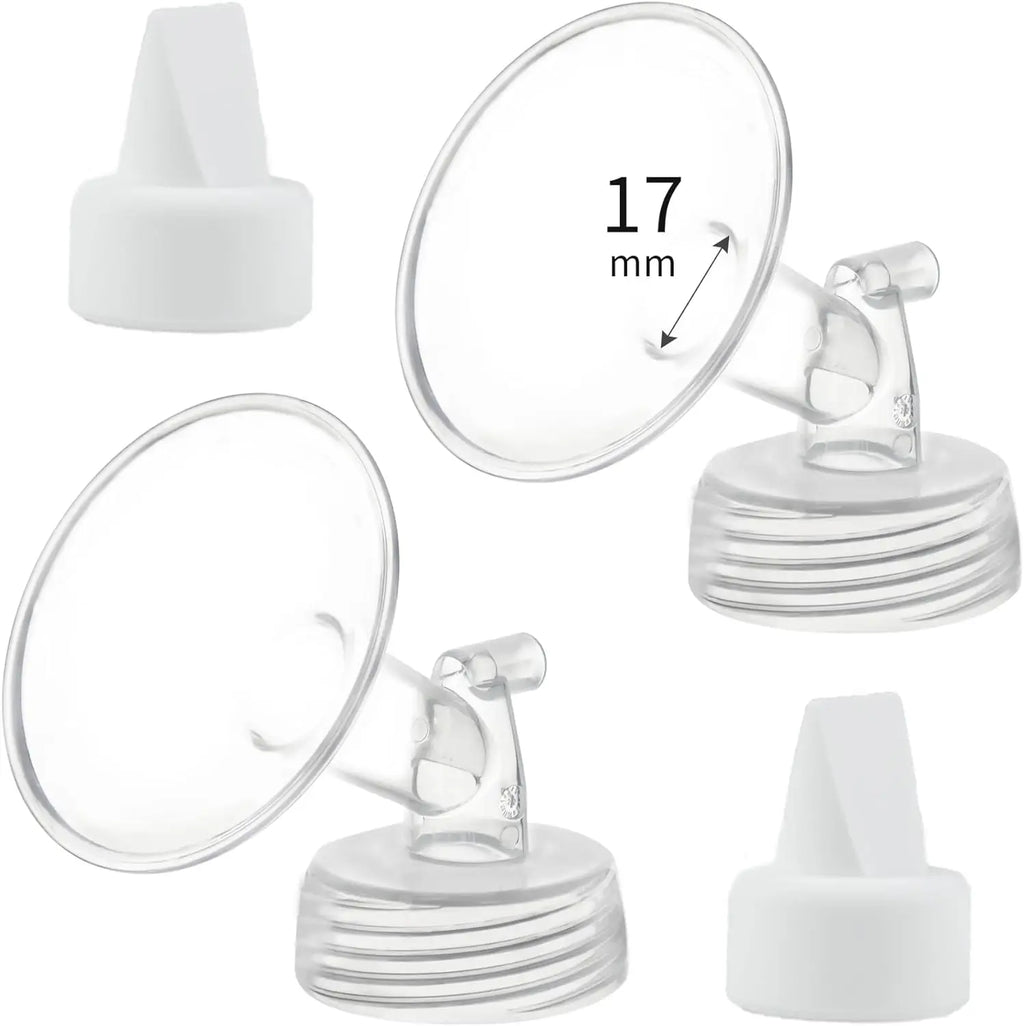2 Flange and 2 Duckbill Valve Compatible with Spectra S1 S2 9 Plus Pump, Replacement Breast Pump Accessories