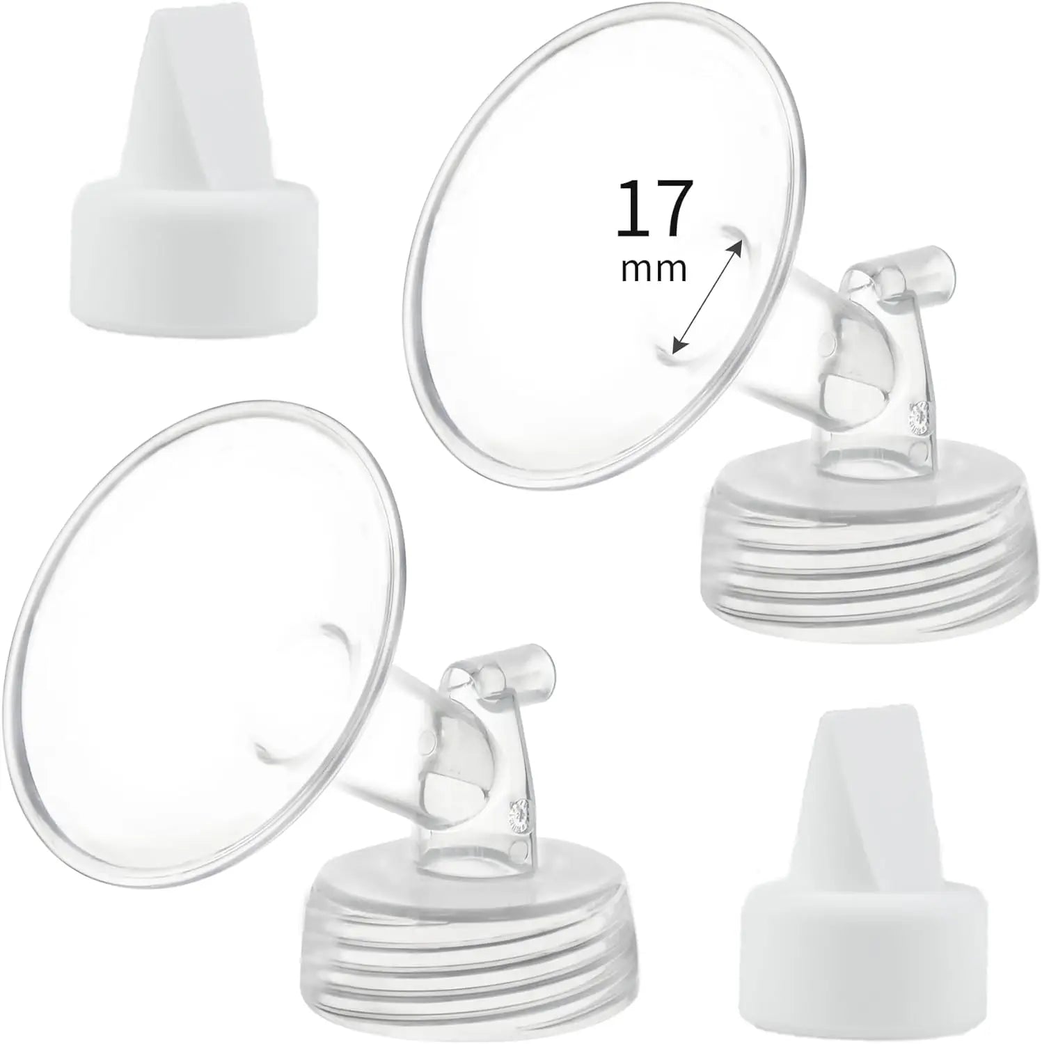2 Flange and 2 Duckbill Valve Compatible with Spectra S1 S2 9 Plus Pump, Replacement Breast Pump Accessories