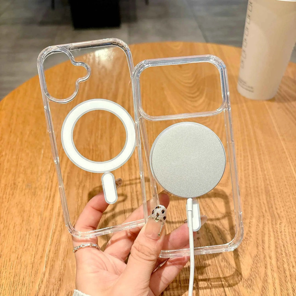 Upgrade Magnetic Case for New iPhone 17/16/15 Pro Max, Hard Acrylic Clear Cover with Magsafe Wireless Charging