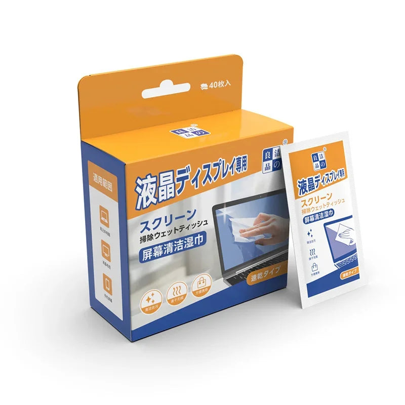 screen wipes Color 40-Pack Screen Cleaning Wipes – Wet & Dry LCD Care