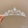 Children's Princess Crown Crystal Tiara Girls Hair Accessories High-end Atmosphere Dance Performance Birthday Gift Crown