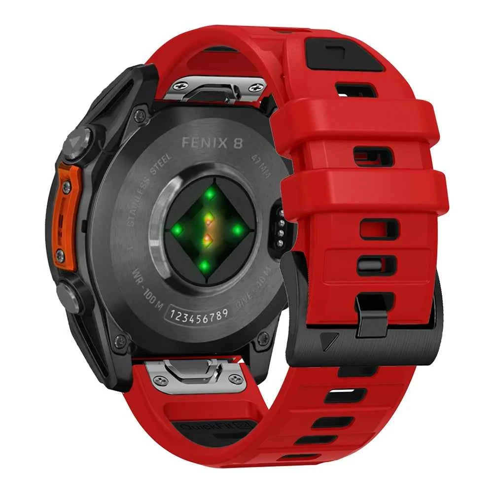 QuickFit 22mm 26mm Fenix8 Watch Band For Garmin Fenix E 8 47mm 51mm 7 7X 6 6X/Epix Pro/Enduro 3 Two-Tone Silicone Strap Bracelet