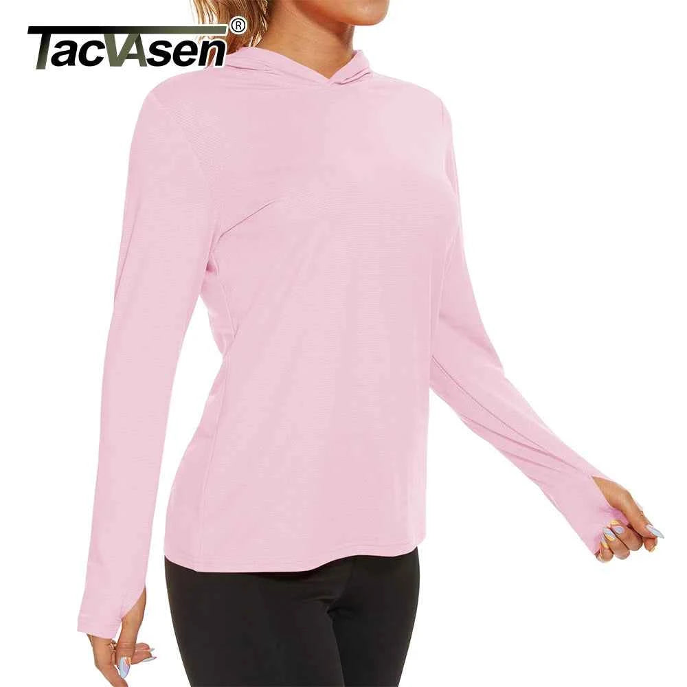 TACVASEN Summer UV/Sun Protection Outdoor Hooded T-shirt Women's Hoodie Shirt UPF 50+ Long Sleeve Fishing Hiking Athletic Shirts