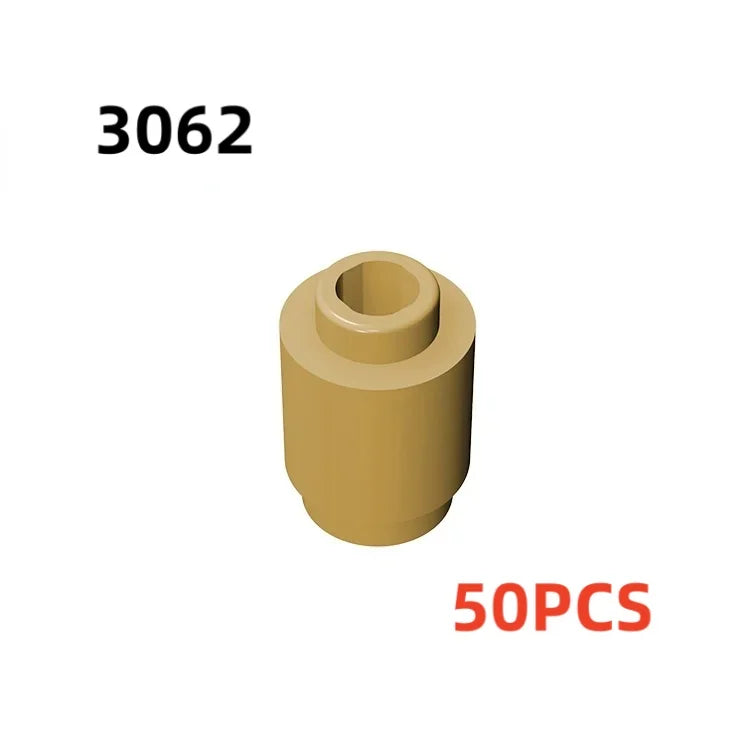 50PCS 3062b 30068 35390 3062 Accessories 1x1 Cylindrical Brick DIY Buildings Blocks Educational Toys City Toy