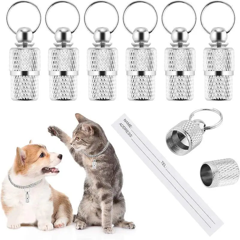 Waterproof Pet ID Capsule Tag – Anti-Lost Collar Keychain