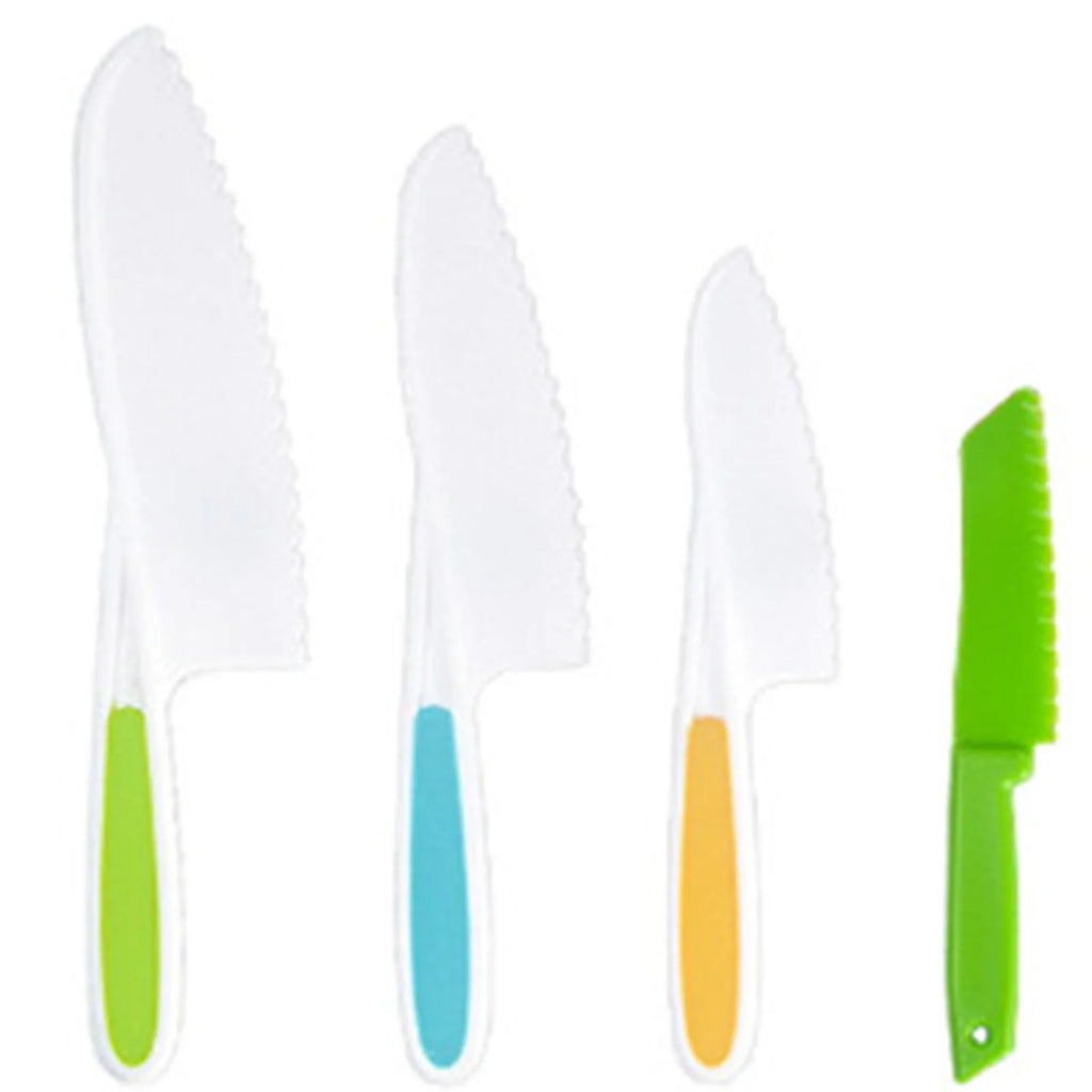 Kids Plastic Kitchen Tools Real-Toddler Safe Cutting Board Knife Set Perfect for Picnics Camping Use