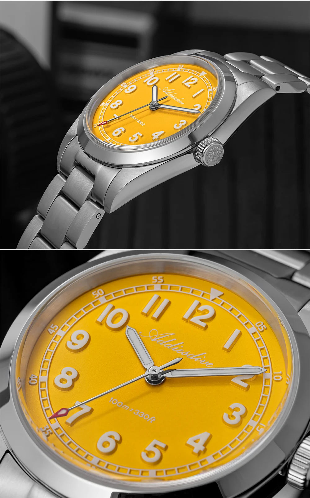 ADDIESDIVE Top Brand Mens Quartz Watch Sapphire Crystal  BGW9 Luminous Waterproof 100m Waterproof Vintage Watches NEW Ultra-thin
