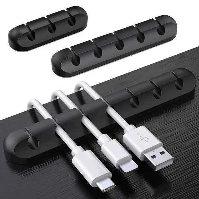 Silicone USB Cable Organizer USB Charging Cable Winder Desktop Tidy Management Clips Cable Holder For Mouse earphone Accessories
