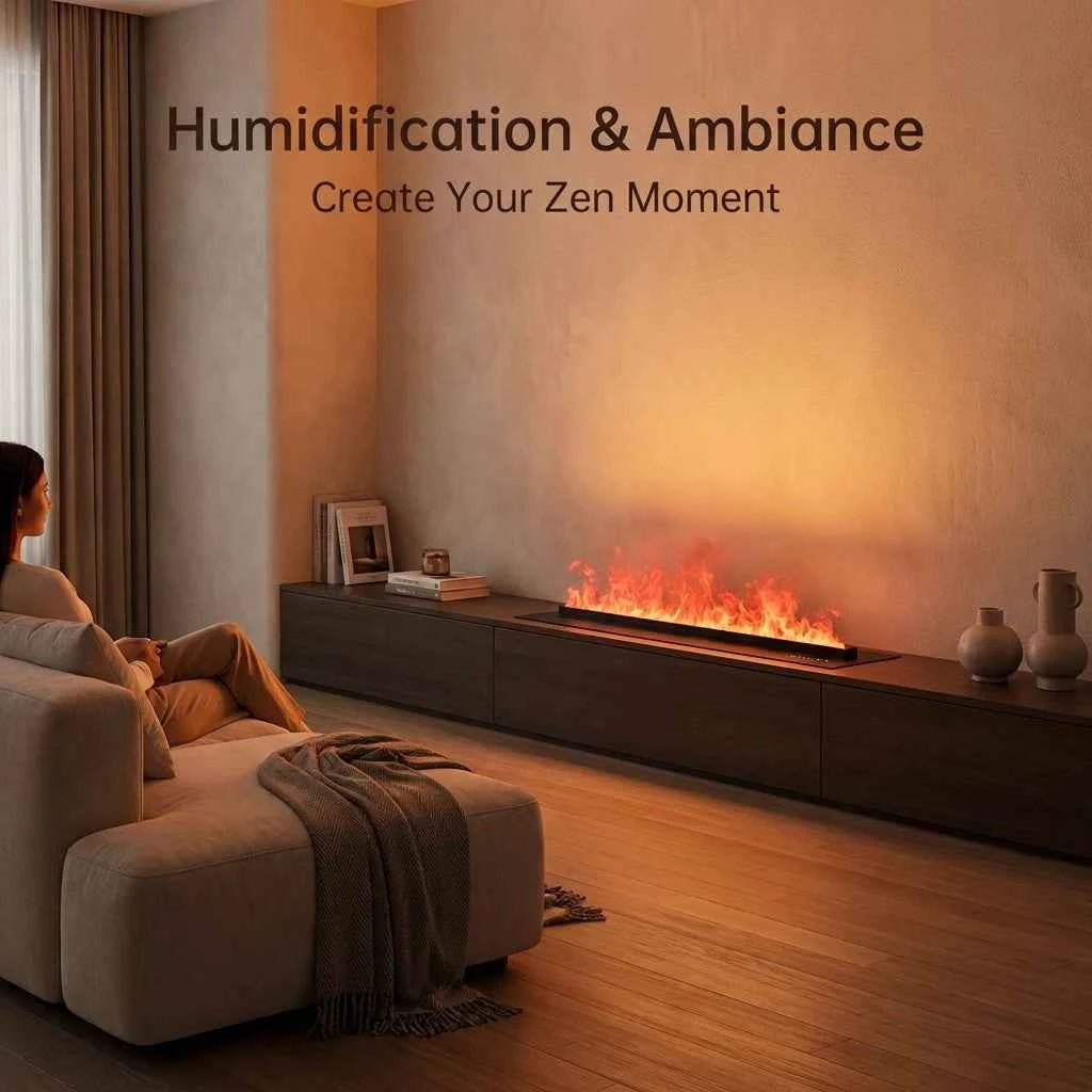 Water Electric Fireplace 3D Mist Fireplace Embedded Realistic Mist Flame Remote Control APP Interior Decoration Steam Fireplace