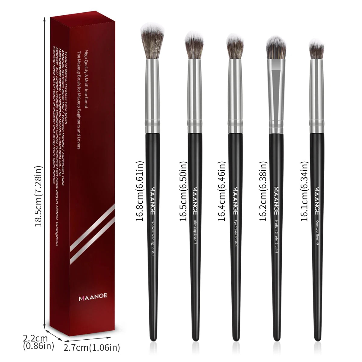 Eye Shadow Makeup Brush Set 5pcs Concealer Brush Eye Cosmetic Soft Bristles Brush Portable Beauty Makeup Tools for Beginner