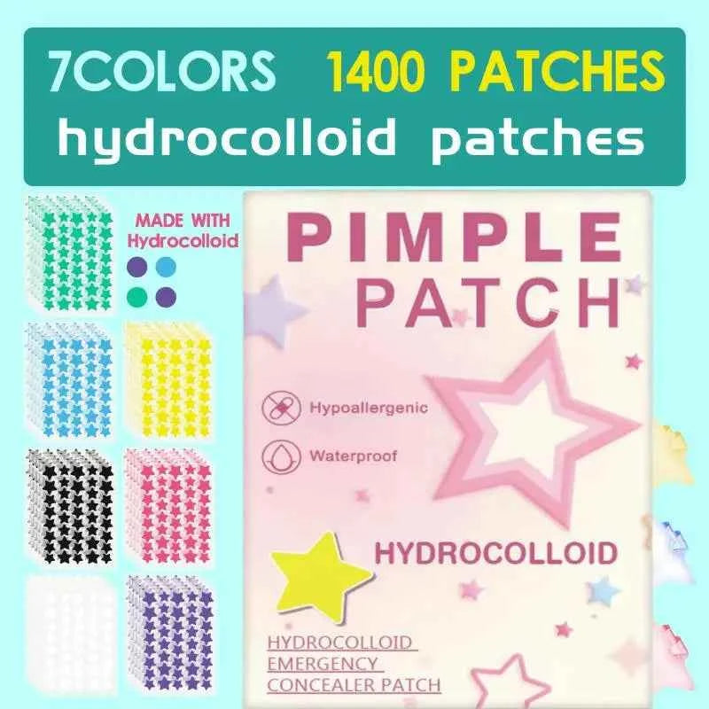 Star-Shaped Colorful Pimple Patches – 1400 Invisible Dots