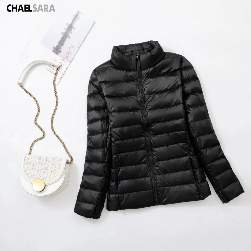 Ultra Light White Duck Down Jacket for Women, Warm Coat for Lady, Female Hooded Parka, Plus Size, 7XL, Autumn and Winter 2024
