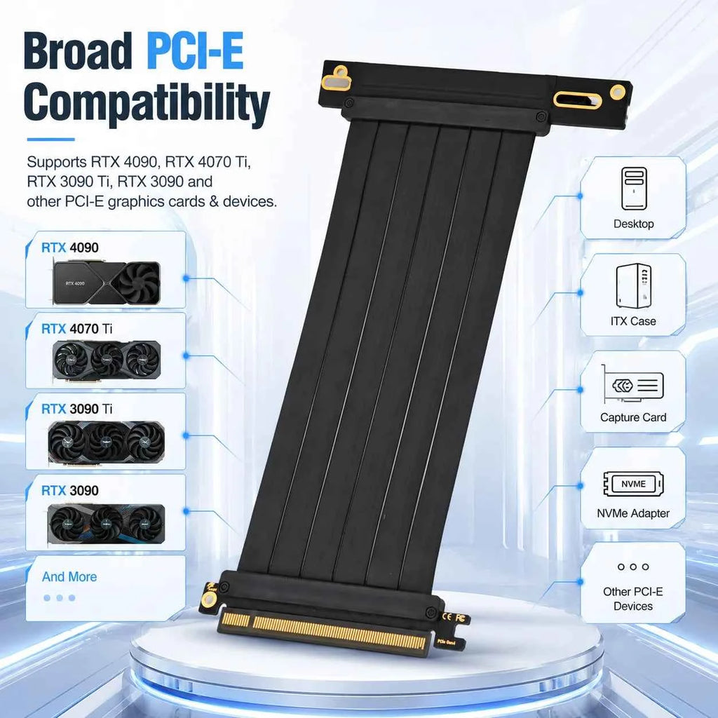 PCI Express 3.0/4.0 x16 to x16 Gen 4 GPU Double Reverse Graphics Card  Extension Cable Riser Card For ITX gold-plated Connector