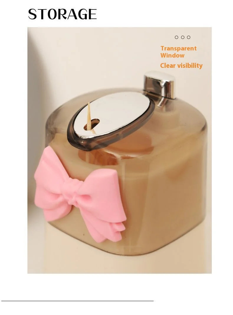 The creative toothpick box automatically pops out a new portable cartoon toothpick holder for both home and commercial use