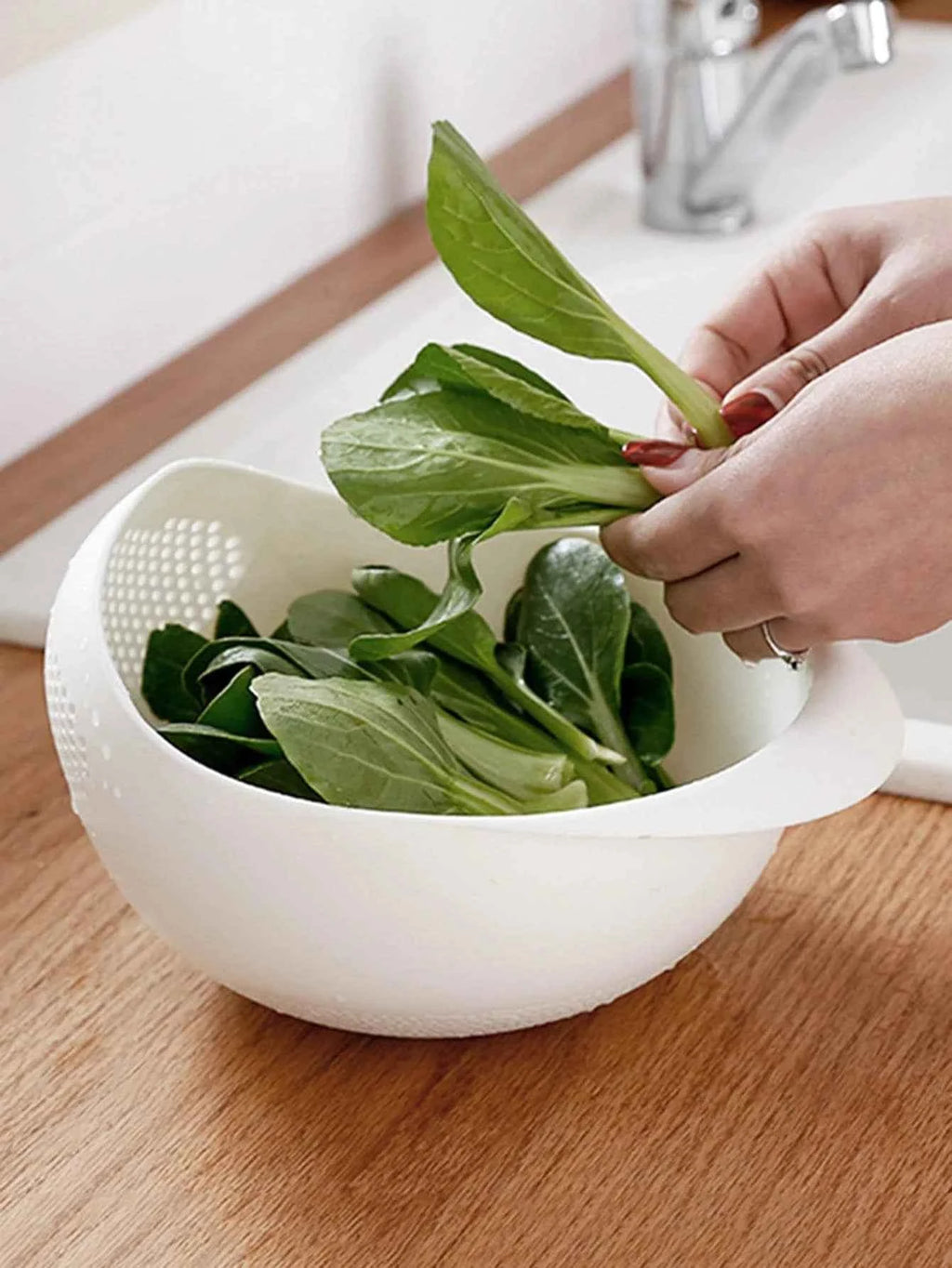 1/3pcs-Household Vegetable Washing Basket Fruit Basin Rice Drainage Basket Kitchen Supplies Small Tools Multi-purpose