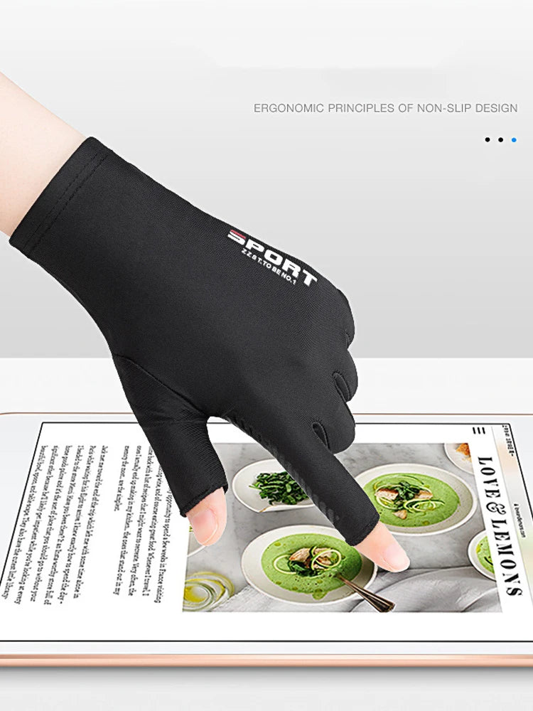 Ice Silk Halffinger Cycling Gloves for Men and Women Outdoor Sports Fitness Driving Fishing Highelastic Comfortable