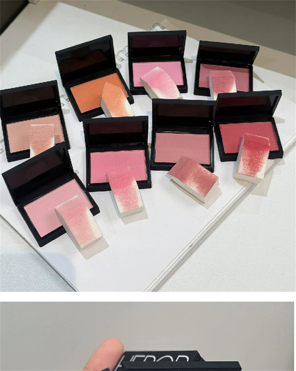 Low Saturation Silky Bean Paste Red Rouge Powder Single Color Natural Matte Cheek Blush Makeup Face Contouring Cheek Tint