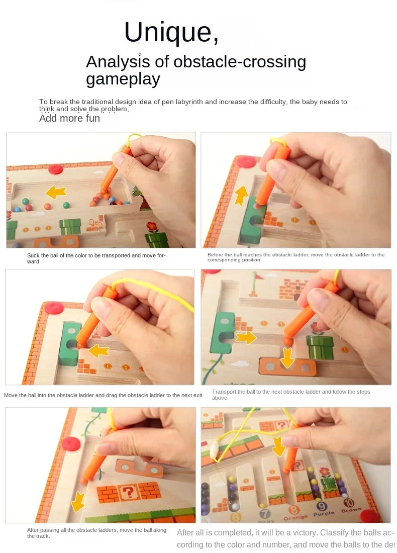 Magnetic Color and Number Maze Learning Education Toys Color Matching Montessori Toys Boy Girl Toys for Children Gift