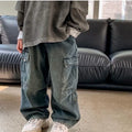 Children Boys Jeans Spring Autumn Kids Baby Boys Denim Pant Side Pockets Toddler Boys Loose Straight Pant Streetwear Boys Pants