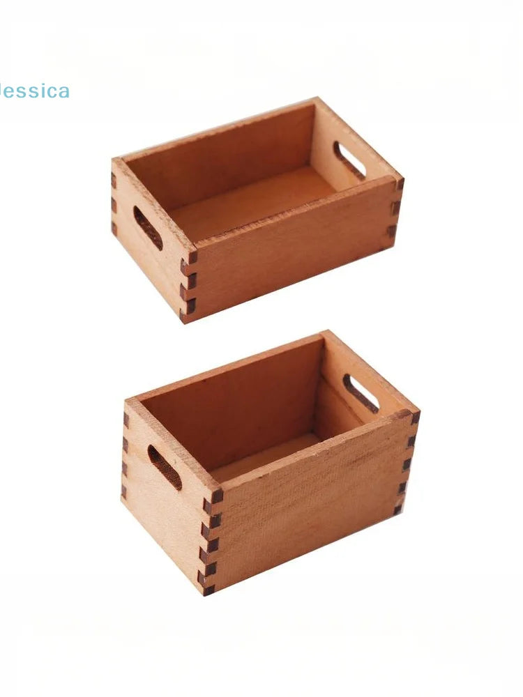 ♥1:12 Dollhouse Wooden Storage Basket Simulation Furniture Model Micro Dollhouse Ornament