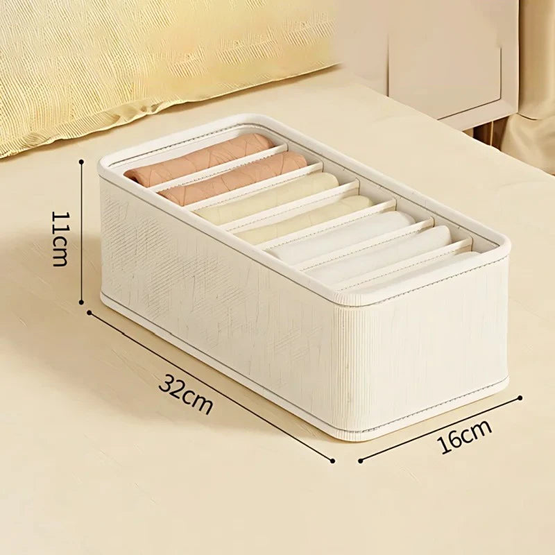 1-5PCS Fabric Drawer Organizers for Underwear Socks Bras - Closet Storage Box with Dividers Foldable Wardrobe Shelf Organizer Se