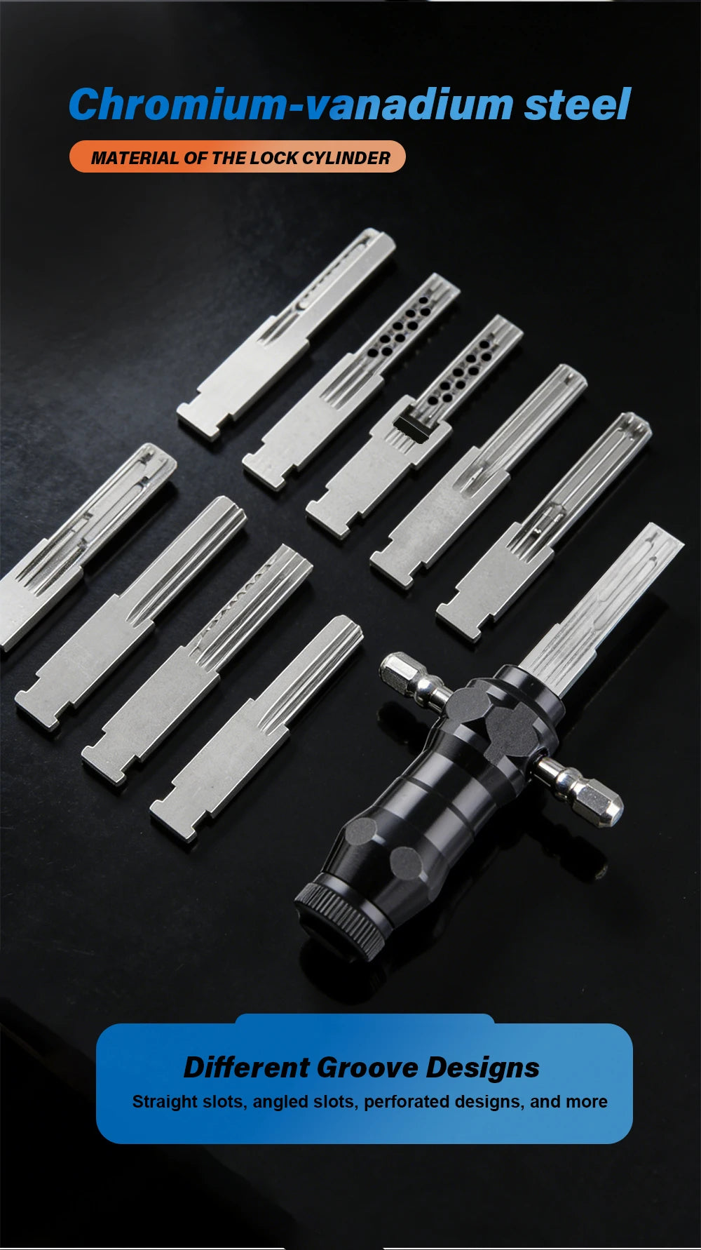 TUNGFULL Locksmith Tool Set Professional Lock Tools Kit T Handle Lock Repair Equipment For Technicians Lock Decoder Tool