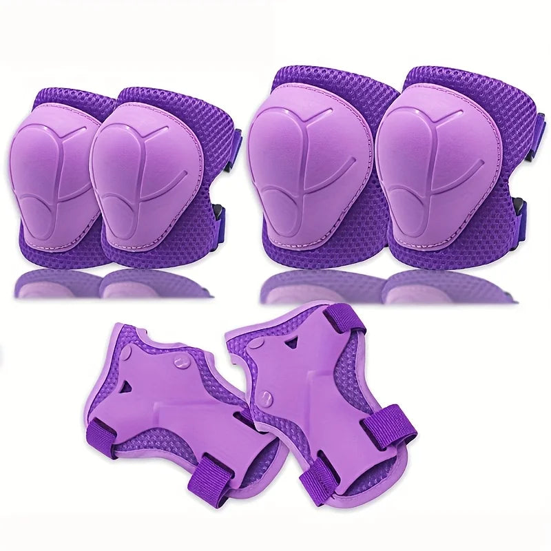 6Pcs Knee Pads for Kids， Knee Pads and Elbow Pads Set Toddler 3-10 Years Protective Gear Set for Girls Boys