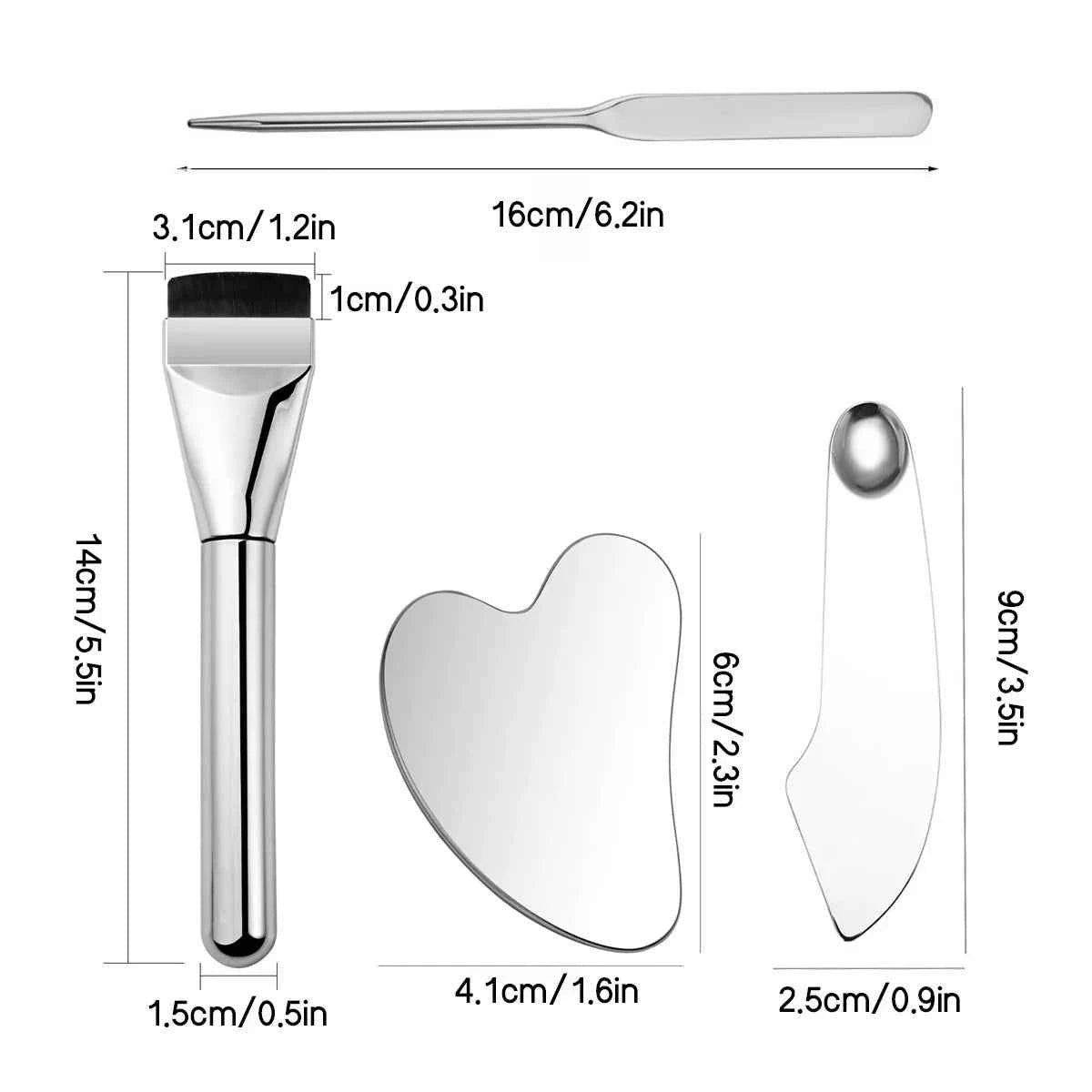 Stainless Steel Makeup Spatula and Mixing Stick Set Foundation Brush Eyeshadow Cream Pigment Mixing Tools a Dedicated Makeup Set