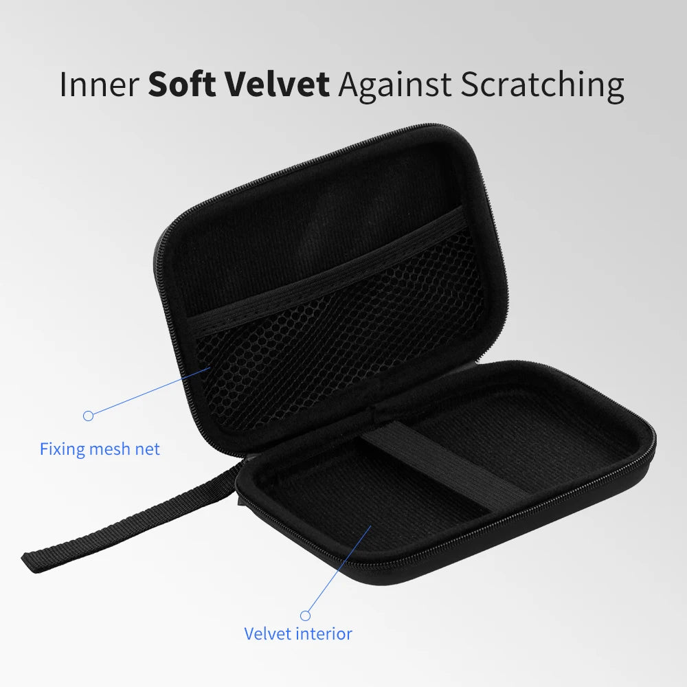 2.5in HDD with Mesh Pocket and Soft Inner Fabric Carrying Case External Hard Drive Disk Case Shockproof EVA Case for Office Use