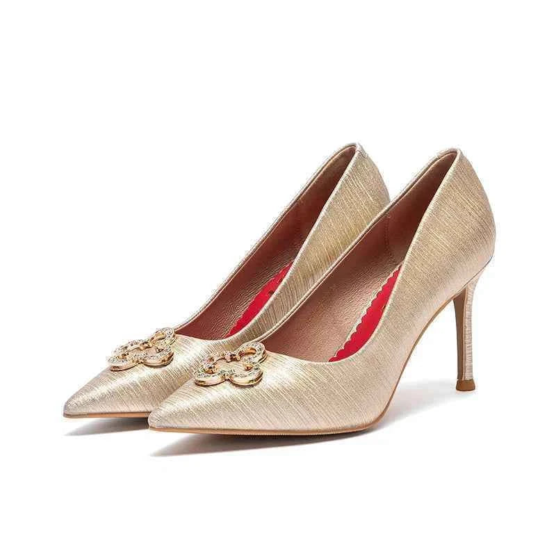 Fashion Classic Luxury Design Women's New High Heels Business Party Basic Metal Decorative High Heels