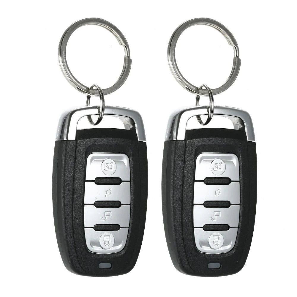 Universal Car Vehicle Security System Burglar Alarm Protection Anti-theft System 2 Remote with Siren Wiring Harness Programmable