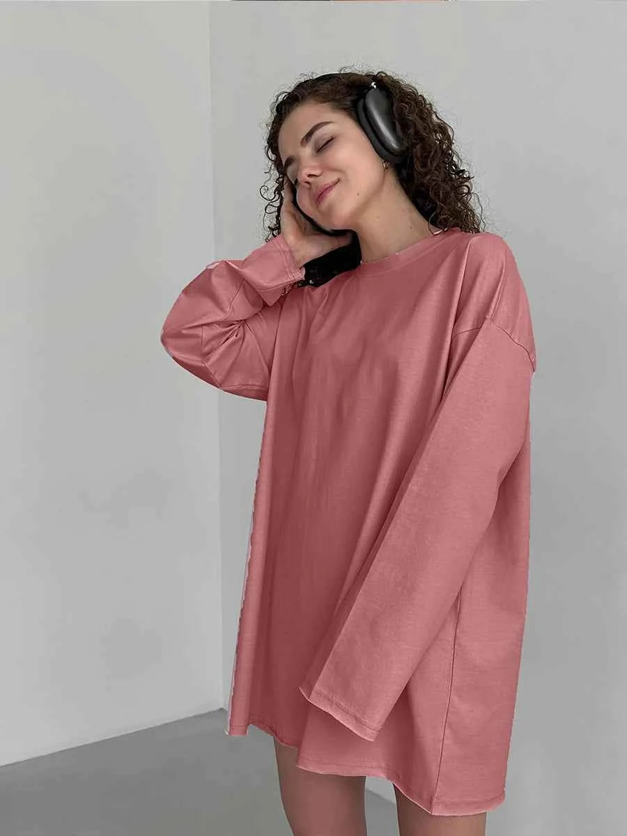 Hirsionsan Basic O-neck 100% Cotton T Shirt Women Loose Oversized Pullover Chic Cusual Tees Female Tops Girl Clothing 11 Colors