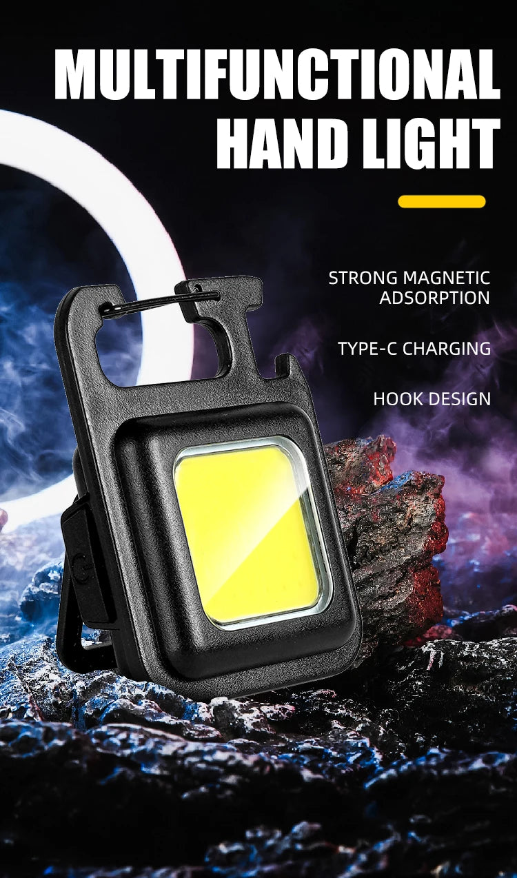 LED Mini Multifunctional Flashlight Super Bright EDC Key Chain Light Outdoor Keychain Emergency Camping Flashlight Accessories