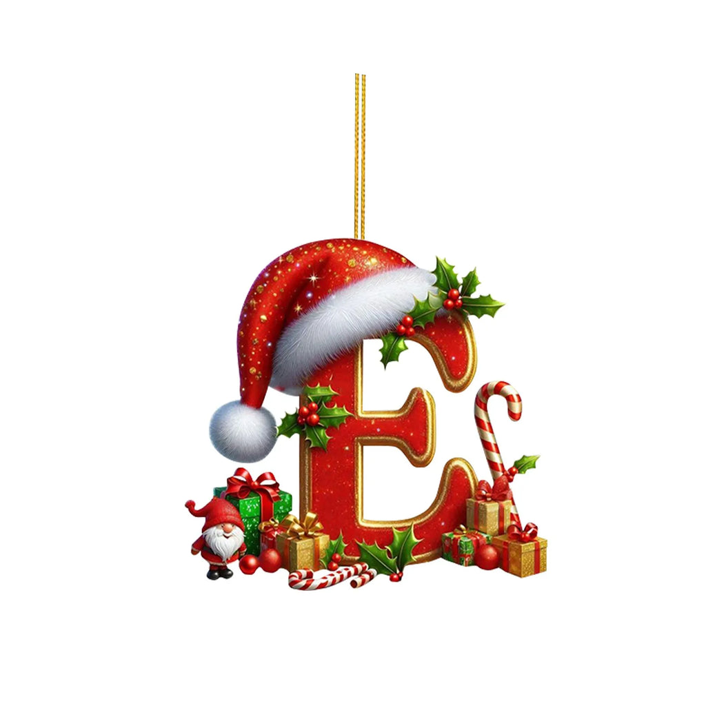 2D Home Decorations Ornaments 26 Letter Pendant For Christmas Tree Decor Christmas Ornaments Acrylic Flat Christmas Tree