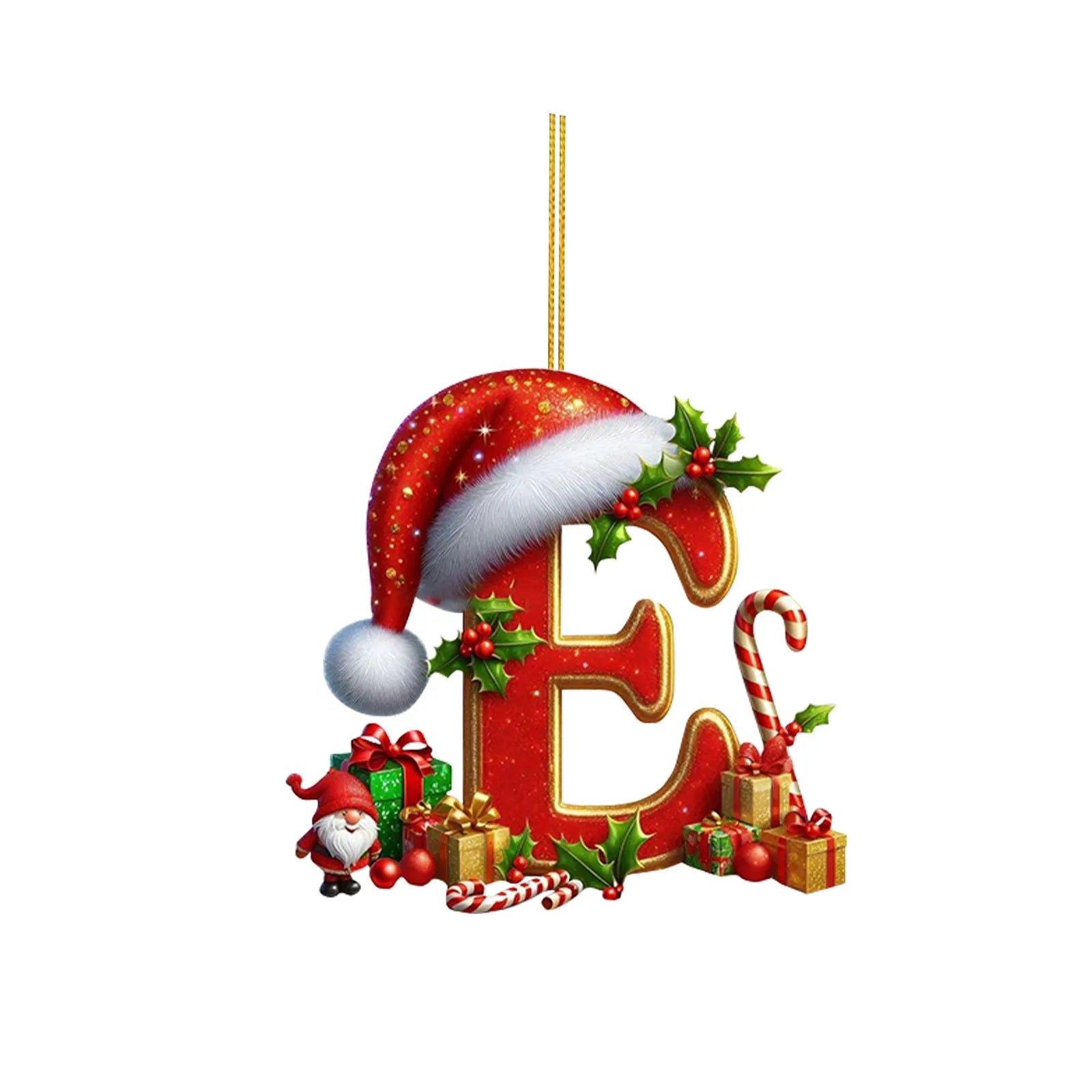 2D Home Decorations Ornaments 26 Letter Pendant For Christmas Tree Decor Christmas Ornaments Acrylic Flat Christmas Tree