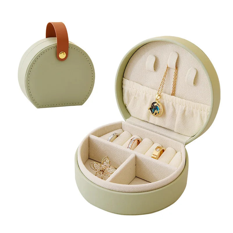 Mini Jewelry Organizer Display Travel Jewelry Case Boxes Earrings Necklace Ring Portable Handbag Jewelry Box Leather Storage