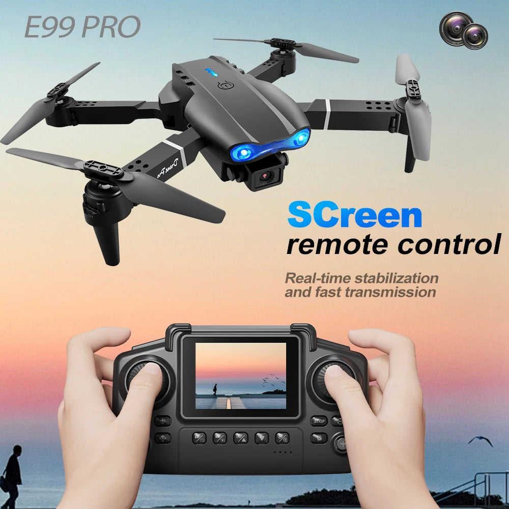 ZNLYRION RC Drone 4K Dual Camera  E99 PRO Optical Flow Obstacle Avoidance Foldable FPV Quadcopter Toy for Beginners